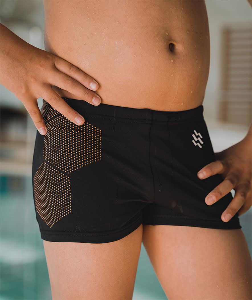 Watery badebukser til drenge - Flaming Vegas Eco - Orange Corner