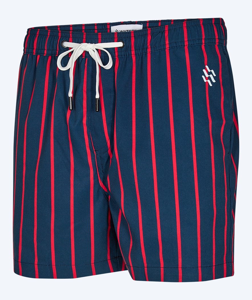 Watery badeshorts til mænd - Marilla Eco - Mørkeblå/rød
