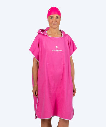 Watery badeponcho til voksne - Microfiber - Pink