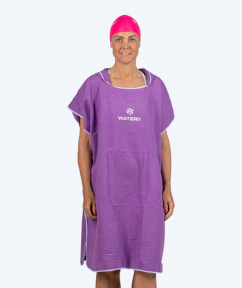 Watery badeponcho til voksne - Microfiber - Lilla