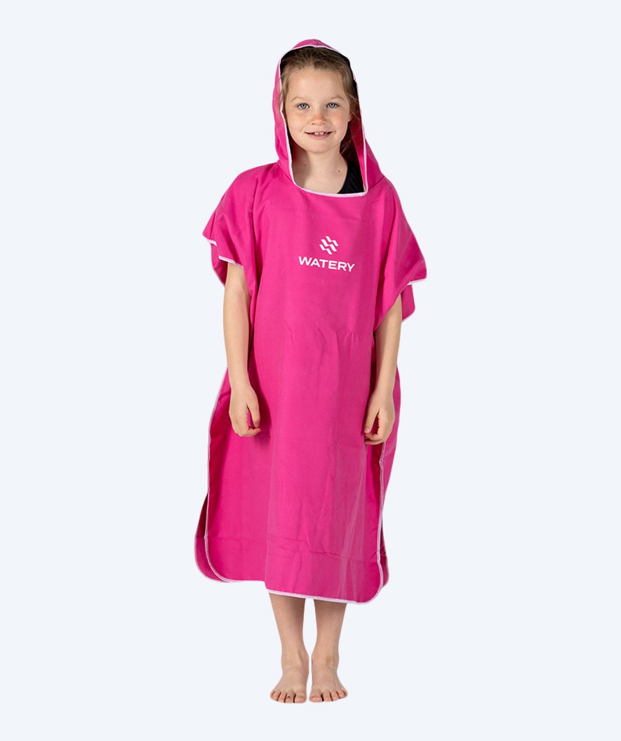 Watery badeponcho til junior - Microfiber - Pink