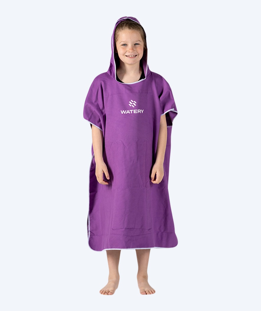 Watery badeponcho til junior - Microfiber - Lilla