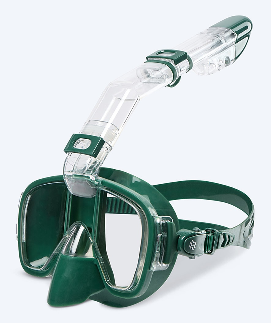 Watery fullface dykkermaske til voksne - Pearl - Mørkegrøn