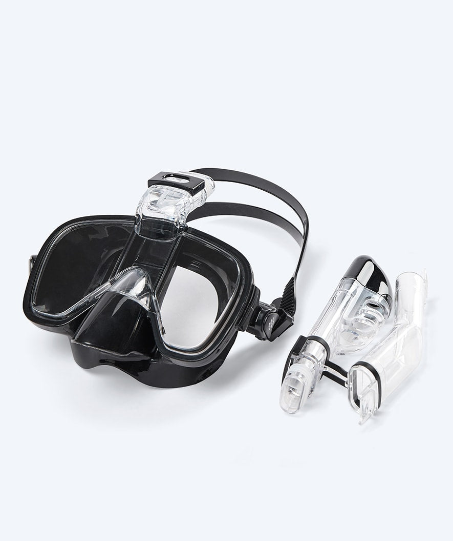 Watery Full-face snorkelmaske til børn - Pearl - Sort