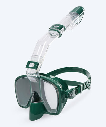 Watery fullface snorkelmaske til børn - Pearl - Mørkegrøn