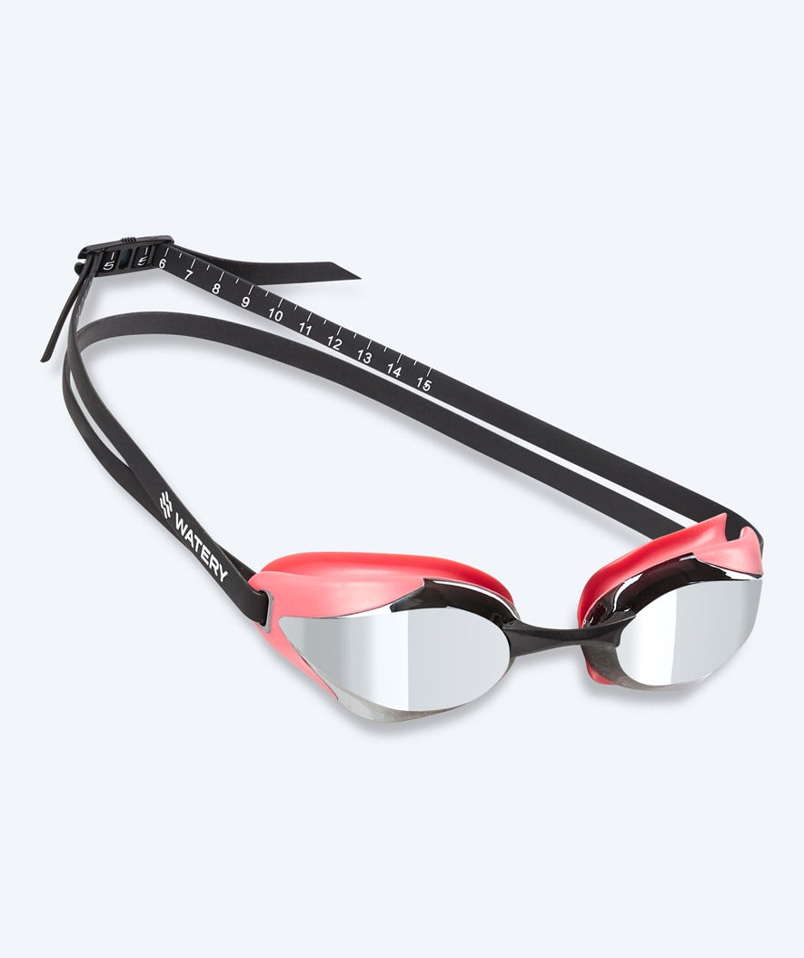 Watery Elite svømmebriller - Poseidon Ultra Mirror - Pink/sølv