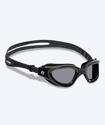 Watery nærsynede svømmebriller med styrke - (-2.0) til (-6.0) - Raven Active - Sort (Smoke linse)