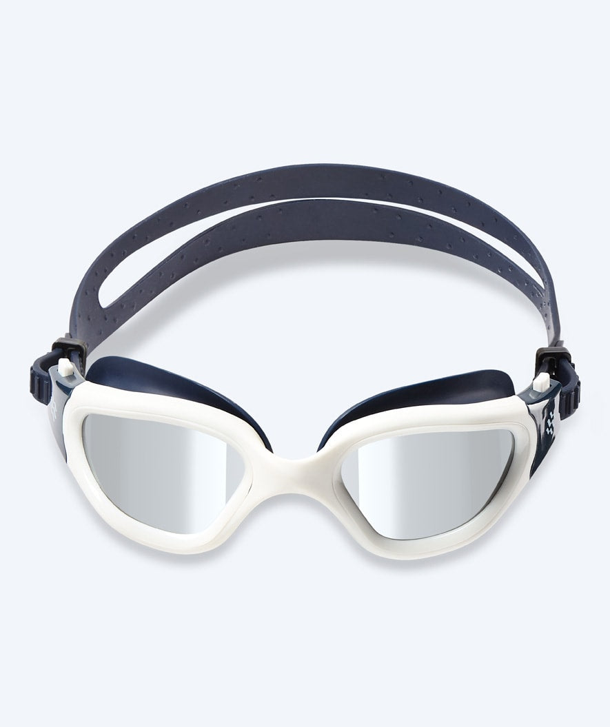 Watery motions svømmebriller - Raven Mirror - Mørkeblå/sølv