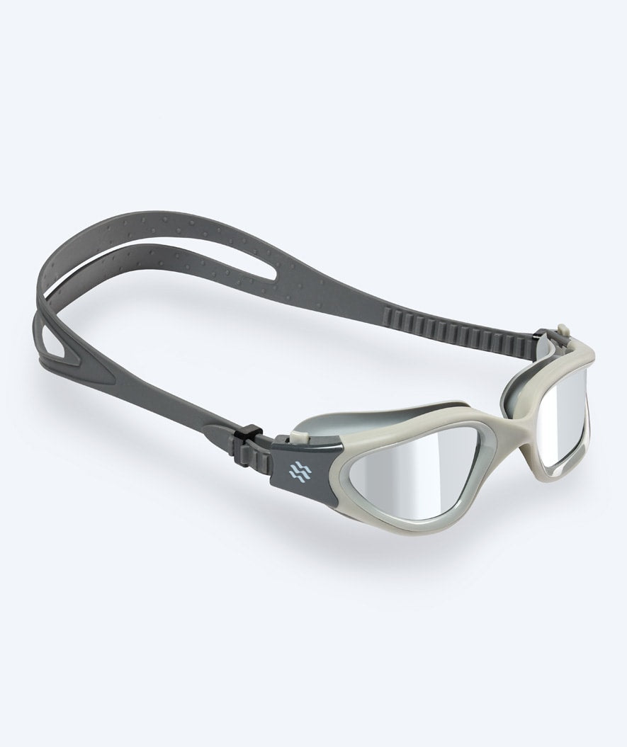 Watery motions svømmebriller - Raven Mirror - Mørkegrå/sølv