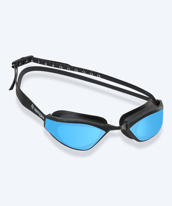 Watery Elite svømmebriller - Storm Racer Mirror - Sort/blå