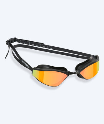 Watery Elite svømmebriller - Storm Racer Mirror - Sort/guld