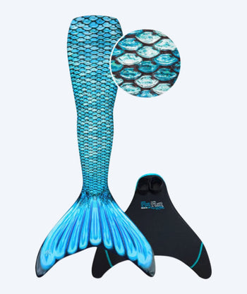 Fin Fun havfruehale til voksne - Sæt - Tidal Teal (Lyseblå)