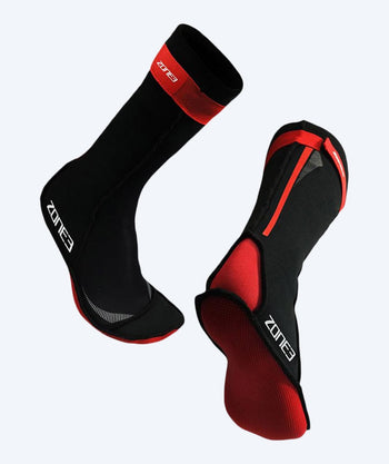 ZONE3 neopren sokker til åbent vand - Neopren (2mm) - Sort/rød