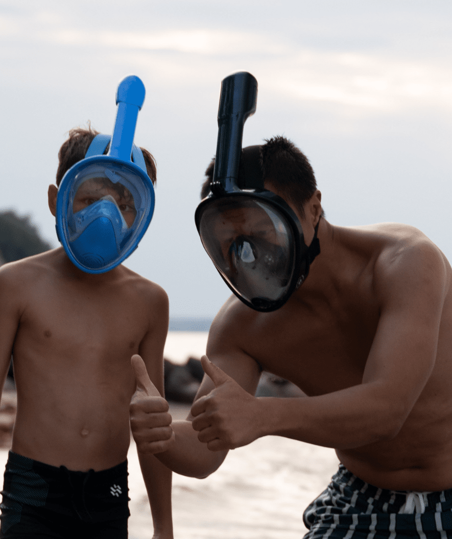 Watery fullface dykkermaske til voksne - Oxygen - Sort
